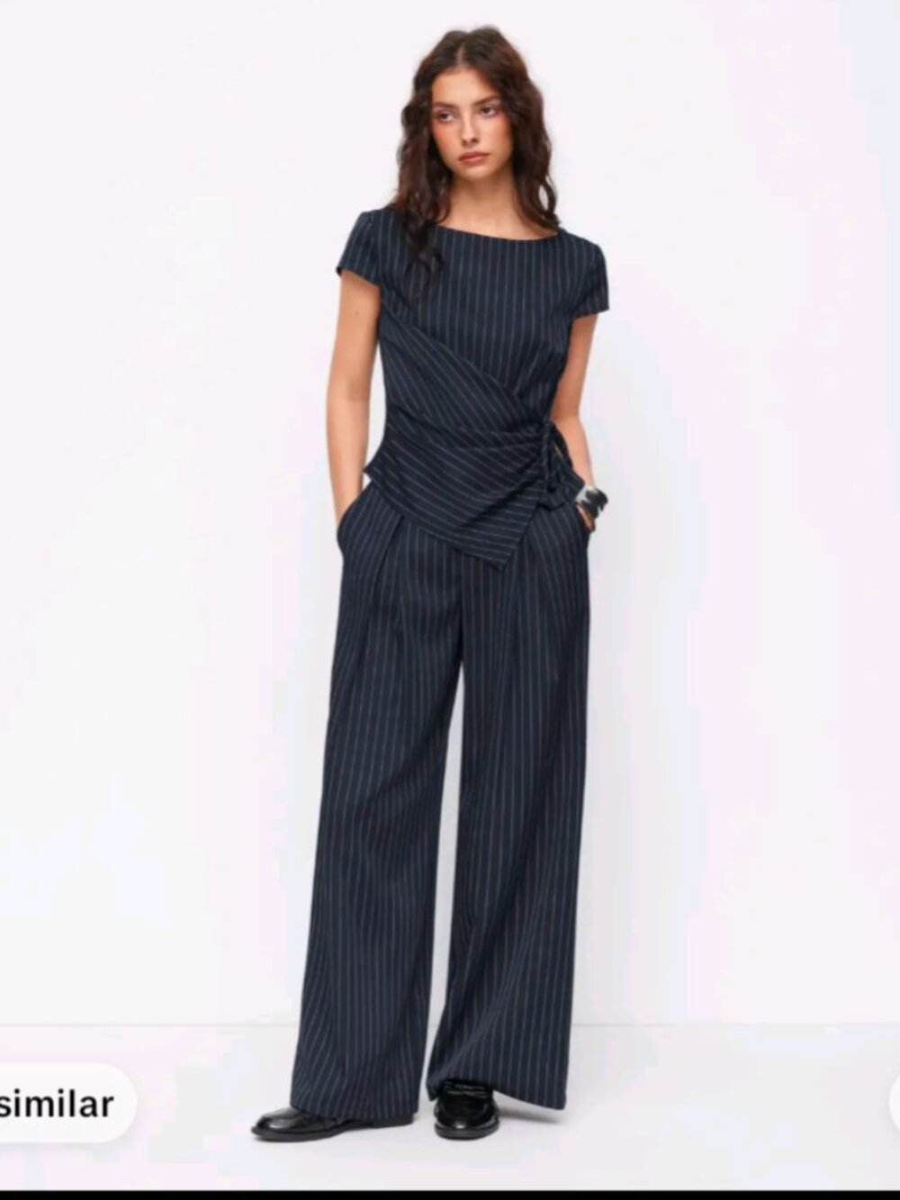 CIDER boat neck pants suit, Navy